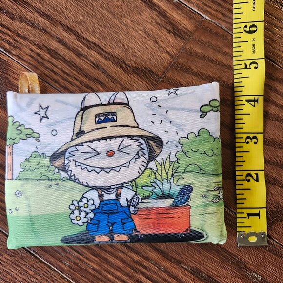 Labubu Green farmer Foldable Reusable Shopping Bag with Small Pouch – Nylon - Picture 11 of 12